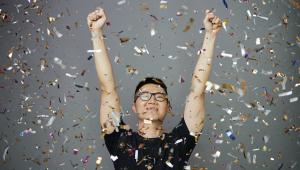 Image of a man with confetti
