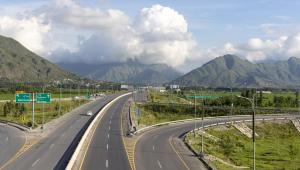 Khyber Pakhtunkhwa Motorway against a mountain backdrop